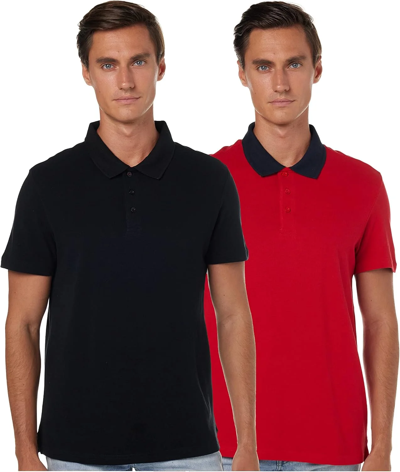 تی شرت پولو مردانه یقه دار، بسته 2 عددی