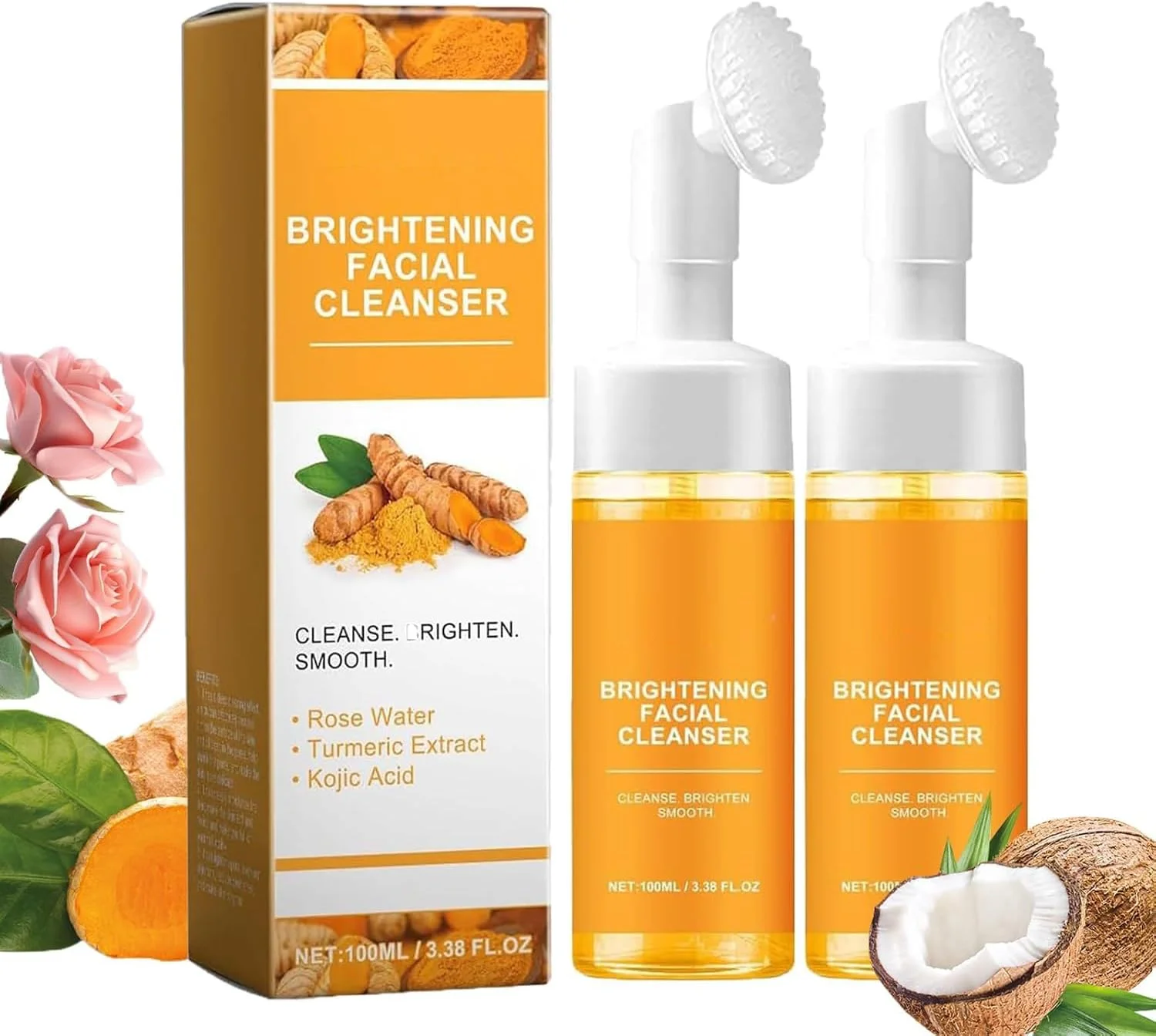 فوم شستشوی صورت زردچوبه Jaysuing، پاک کننده صورت زردچوبه، فوم زردچوبه مناسب برای انواع پوست (2 عدد) فوم شستشوی صورت زردچوبه Jaysuing، پاک کننده صورت زردچوبه، فوم زردچوبه مناسب برای انواع پوست (2 عدد)