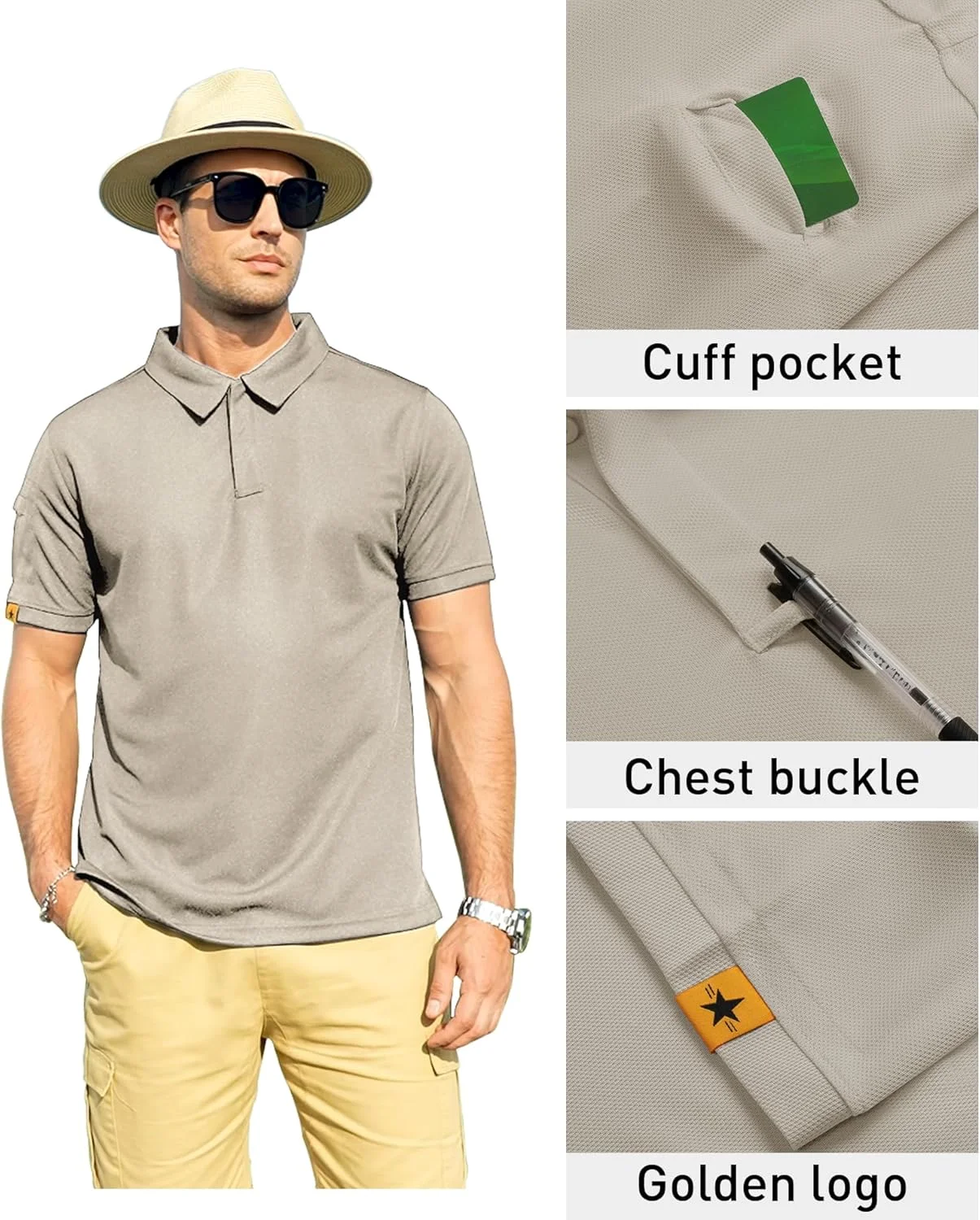 پولوشرت مردانه ZITY آستین کوتاه، تیشرت تاکتیکی ورزشی، پولوشرت های گلف اسپرت، پیراهن های یقه دار شیک روزمره برای مردان پولوشرت مردانه ZITY آستین کوتاه، تیشرت تاکتیکی ورزشی، پولوشرت های گلف اسپرت، پیراهن های یقه دار شیک روزمره برای مردان