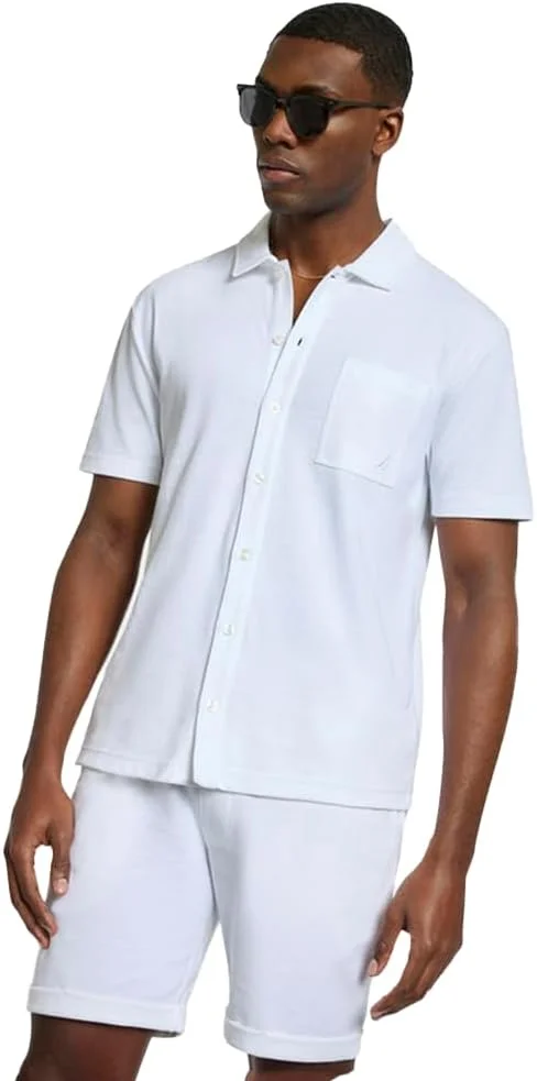 پیراهن آستین کوتاه مردانه ناتیکا مدل N1R02928_White_OD کلاسیک