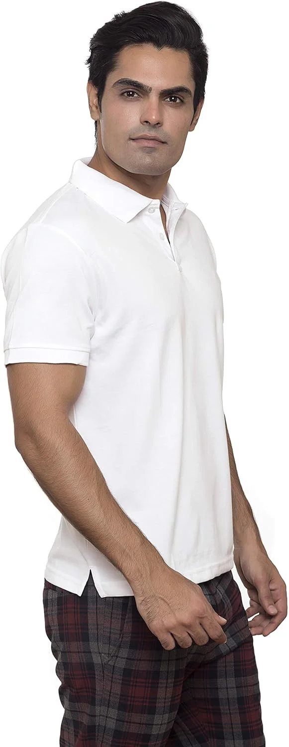 پولوشرت مردانه نخی سفید یقه پیراهن پولوشرت مردانه نخی سفید یقه پیراهن