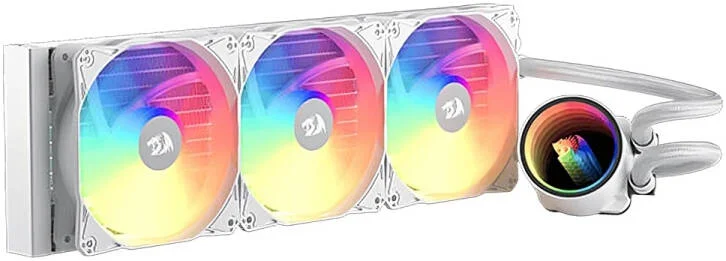 خنک کننده مایع پردازنده رداگون CCW-3013 aRGB 360، رادیاتور 360 میلی‌متری، 3 عدد فن 120 میلی‌متری، با کنترل PWM، هیت سینک آلومینیومی، لوله حرارتی مسی، سرعت فن 2000 دور در دقیقه، سفید | CCW-3013W