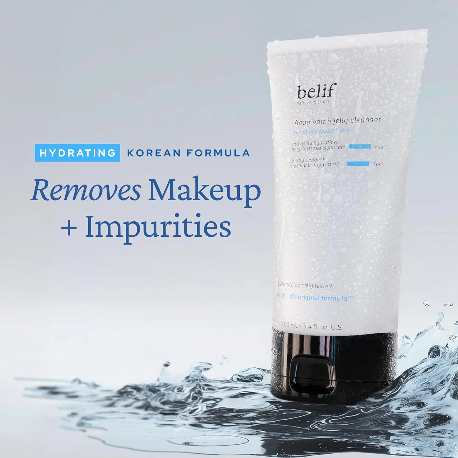 ژل شستشوی آبرسان Aqua Bomb بیلیف، شوینده ملایم و آبرسان صورت، پاک کننده ملایم صورت، مناسب برای خشکی، بافت ناهموار، پاک کننده ژل به فوم، مناسب برای انواع پوست، مراقبت از پوست کره ای