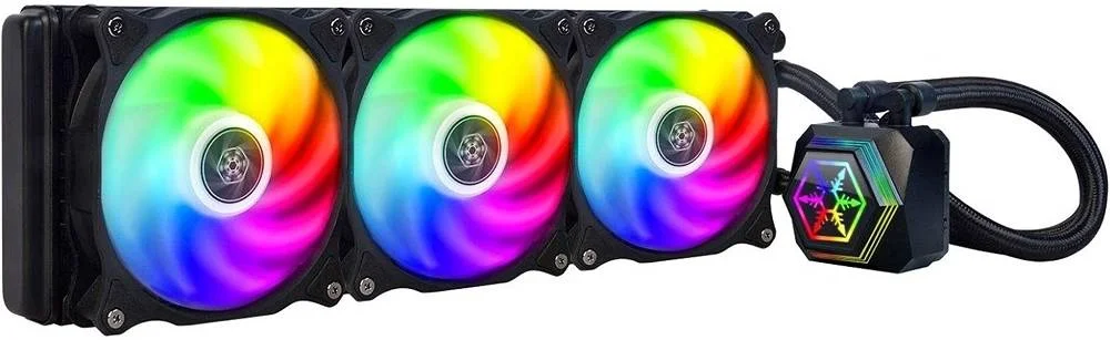 خنک کننده مایع پردازنده SilverStone Permafrost PF360-ARGB V2 360mm، فن 120mm ARGB PWM، سرعت فن 600 تا 2200 دور در دقیقه، حداکثر جریان هوا 94CFM، کانال های میکرو مایع 0.2mm، LGA 1700 / AM5، مشکی | SST-PF360-ARGB-V2