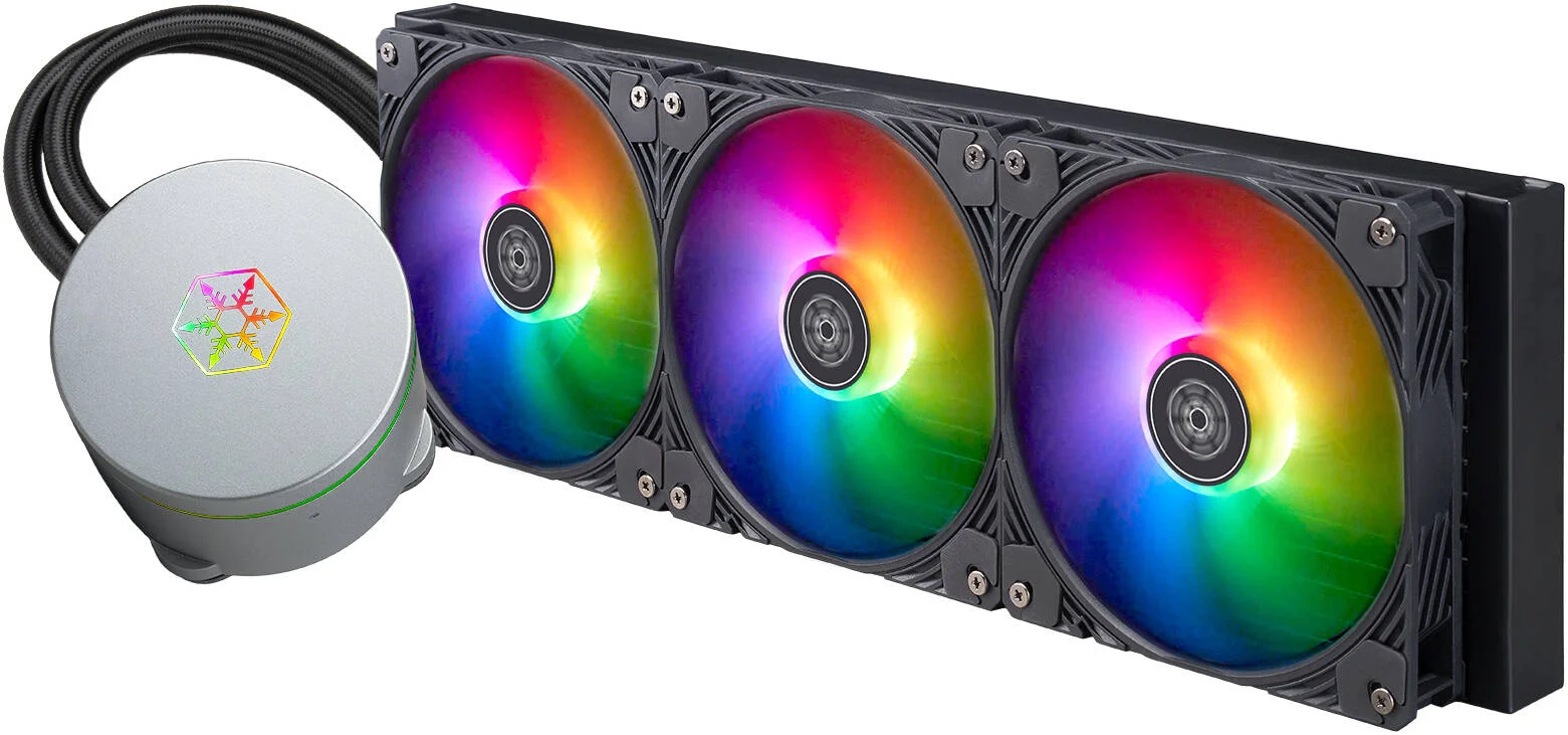 خنک کننده مایع پردازنده SilverStone IceMyst 420 All-In-One، رادیاتور 420 میلی‌متری، 3 عدد فن 140 میلی‌متری RGB، سرعت فن 1750 دور در دقیقه، حداکثر جریان هوای 93.29 CFM، سطح نویز 30.8 dBA، مشکی | SST-IM420-ARGB