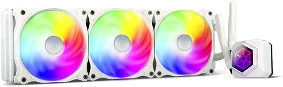 خنک‌کننده مایع AIO سیلوراستون Permafrost PF360-ARGB V2 360mm، فن 120mm ARGB PWM، سرعت فن 600~2200RPM، حداکثر جریان هوا 94CFM، کانال‌های میکرو-مایع 0.2mm، LGA 1700 / AM5، سفید | SST-PF360W-ARGB-V2
