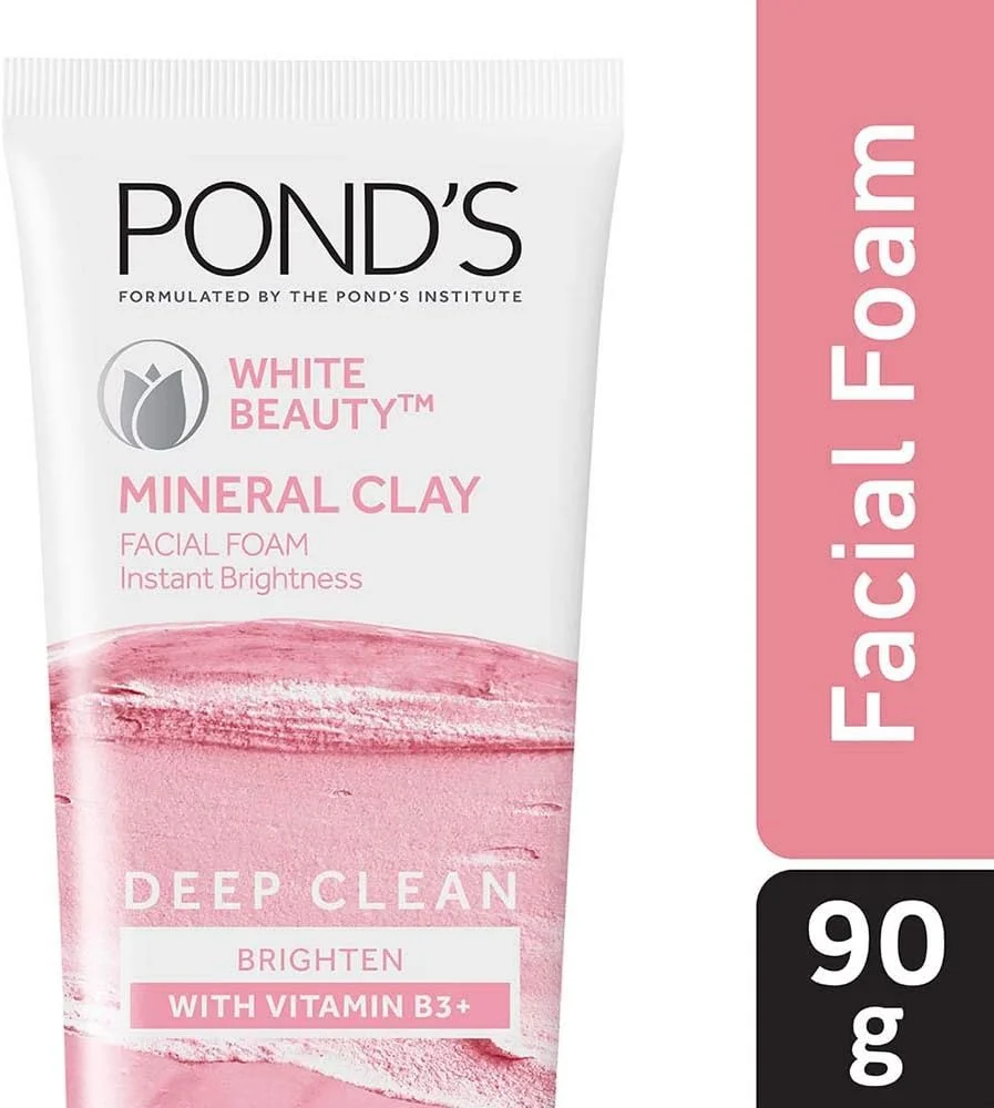 فوم شستشوی صورت روشن کننده فوری Pond's White Beauty Mineral Clay، ۹۰ گرم