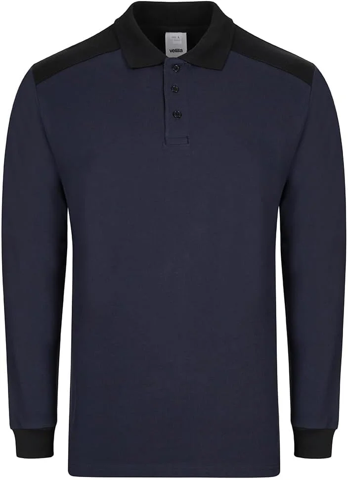 پولوشرت آستین بلند دو رنگ VELILLA مناسب آقایان و بانوان