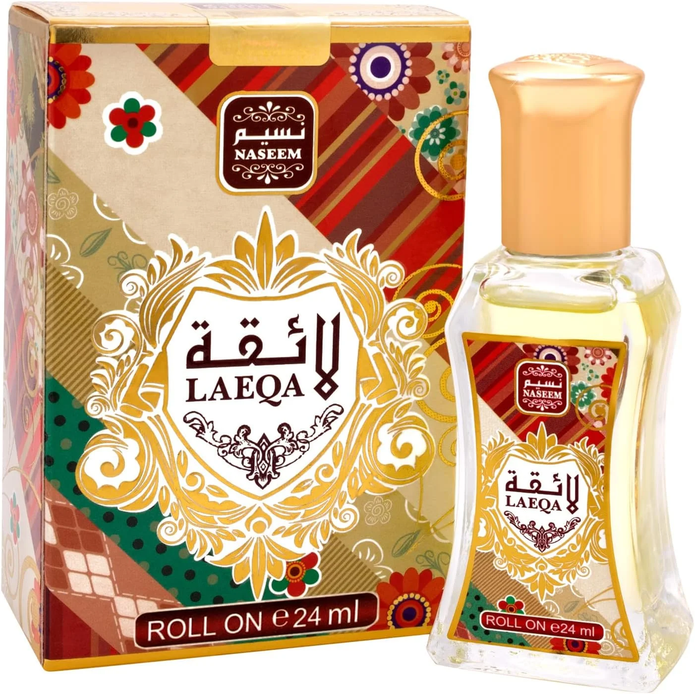 عطر روغنی رولی بدون الکل نَسیم لائقه با ترکیبی از گل رز، یاس، میوه ای، مشک، با ماندگاری طولانی، عطر روغنی عربی زنانه 24 میلی لیتر