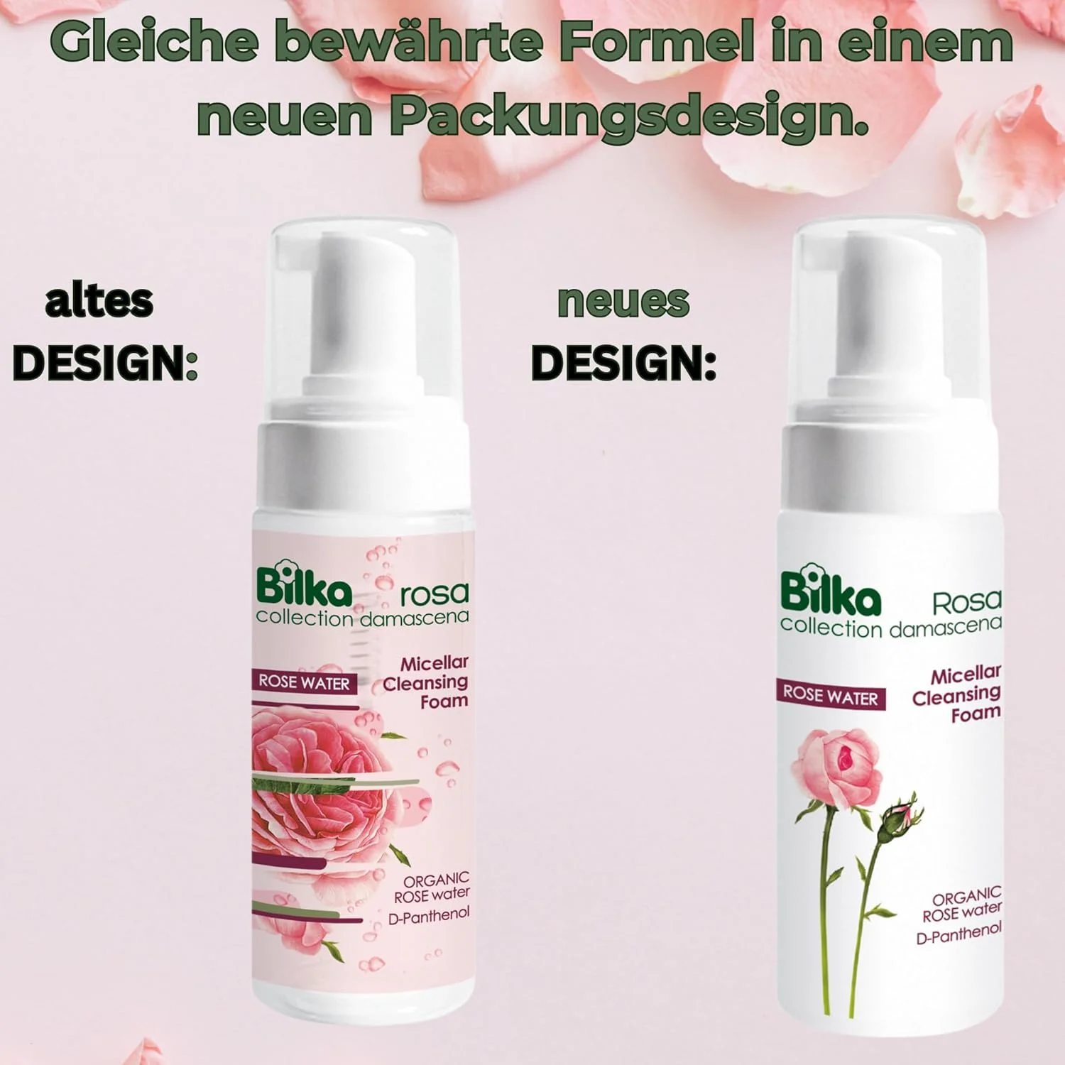 فوم پاک کننده میسلار رزا داماسنا، پاک کننده صورت برای هر روز با آب گل رز ارگانیک، دی-پانتنول و گلیسیرین، لوازم آرایشی طبیعی، 1 عدد 140 میلی لیتر