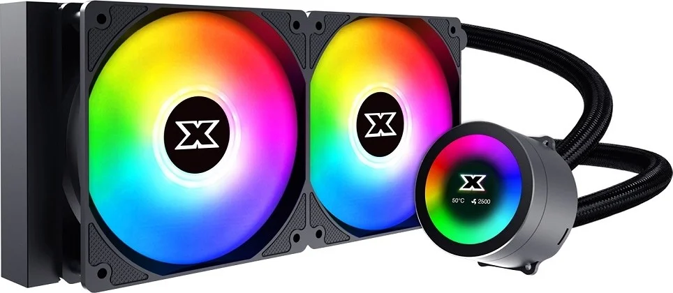 خنک کننده مایع پردازنده Xigmatek FROZR-O 240 AIO، دارای نمایشگر OLED روی پمپ، 2 عدد فن 120 میلی متری ARGB، صفحه پشتی فلزی تقویت شده، 1800 دور در دقیقه، 12 ولت DC | EN46560