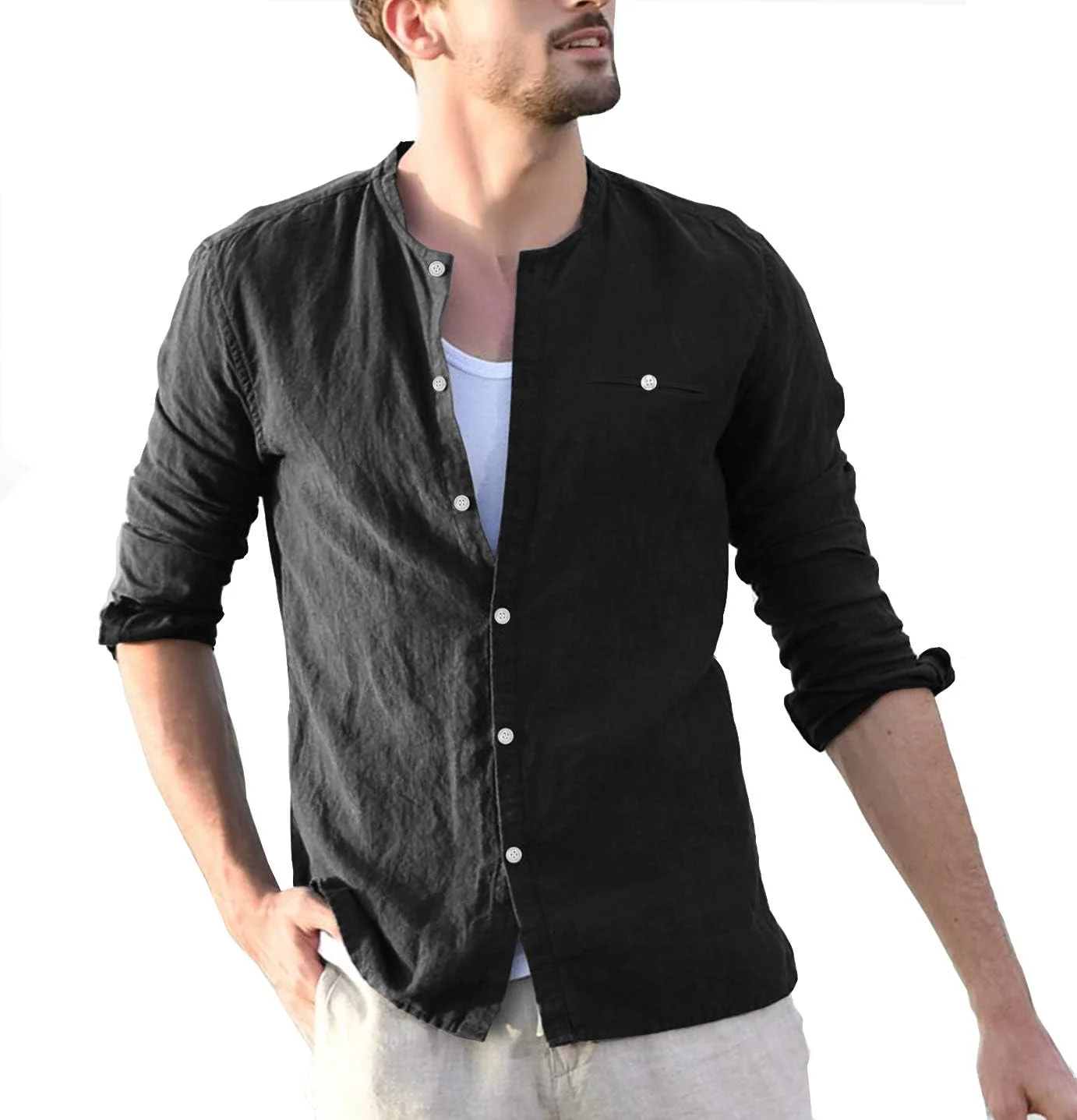 پولوشرت آستین کوتاه مردانه URRU با یقه برگردان و پولک های براق مناسب مهمانی های شبانه دهه 70، تی شرت و تاپ سایز S-XXL