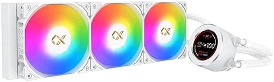 خنک کننده مایع پردازنده Xigmatek Frozr-O II Arctic 360 AIO، دور فن 1800 RPM، جریان هوای فن 82.2CFM، جنس صفحه سرد مسی، بلبرینگ سرامیکی، رادیاتور آلومینیومی، سفید | EN40450