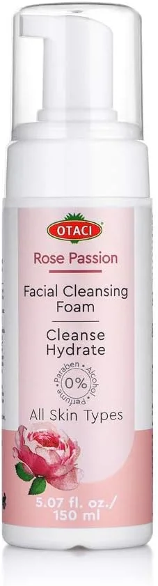 فوم شستشوی صورت گل رز اوتاچی | پاک کننده صورت | فوم مراقبت از پوست با روغن طبیعی گل رز، گلاب و عصاره آلوئه ورا
