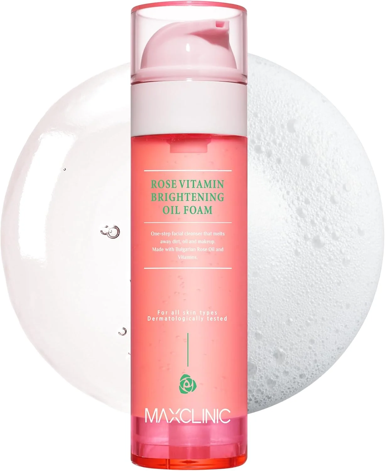 فوم پاک کننده صورت روغنی ویتامین گل رز مکس کلینیک، پاک کننده گیاهی 110 گرم