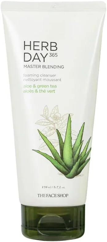 فوم شستشوی صورت آلوئه ورا Herb Day 365 دِ فیس شاپ 170 میلی لیتر، سفید