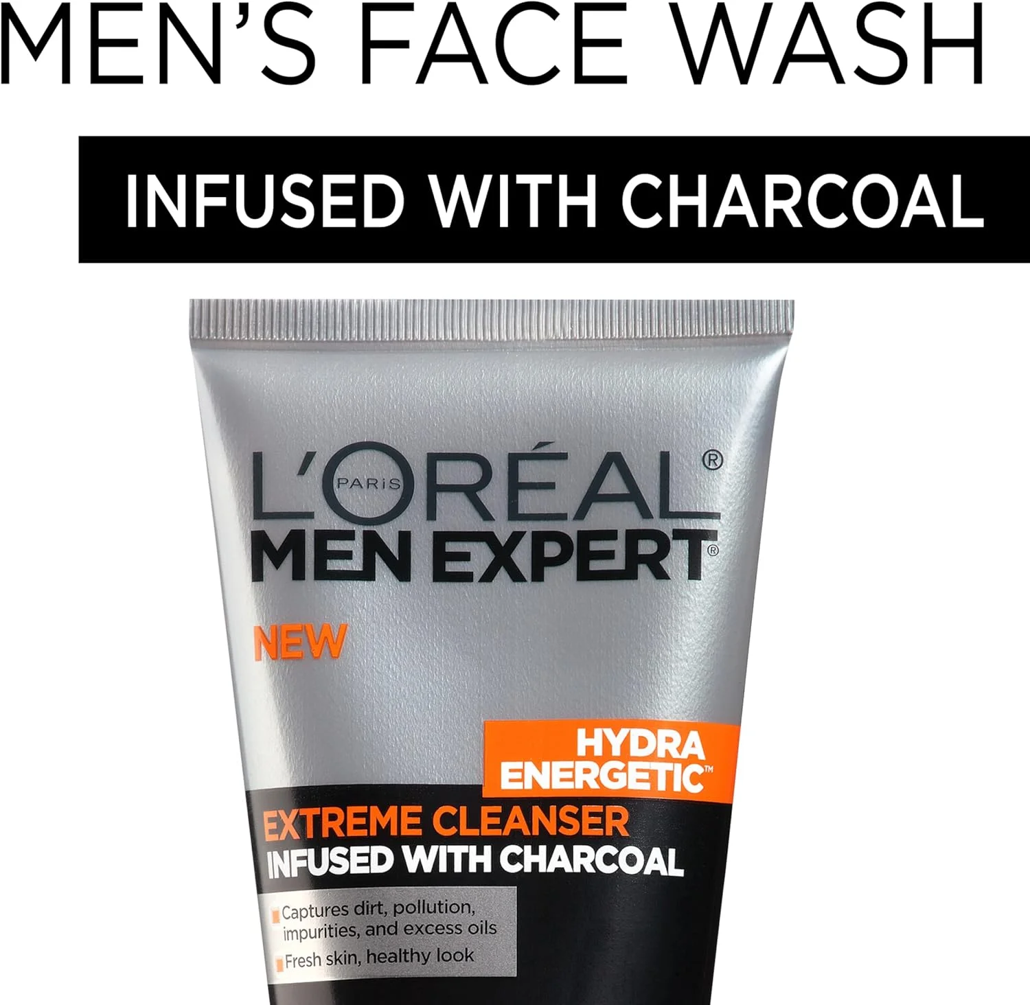 ژل شستشوی صورت روزانه مردانه لورال پاریس مدل Hydra Energetic حاوی زغال، 2 عدد