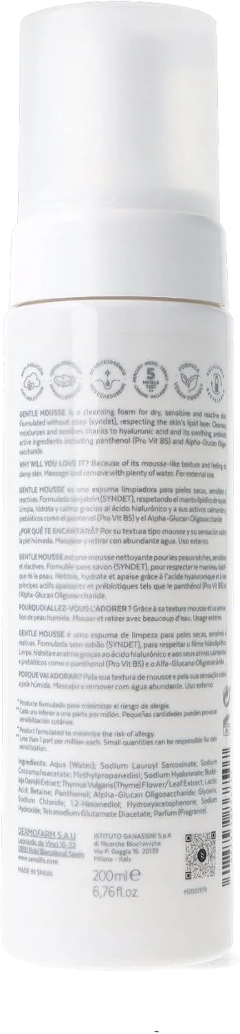 موس پاک کننده ملایم سنسیلیس، فوم پاک کننده برای پوست های حساس و تحریک پذیر حاوی هیالورونیک اسید و ویتامین B5، 200 میلی لیتر (بسته 1 عددی) موس پاک کننده ملایم سنسیلیس، فوم پاک کننده برای پوست های حساس و تحریک پذیر حاوی هیالورونیک اسید و ویتامین B5، 200 میلی لیتر (بسته 1 عددی)