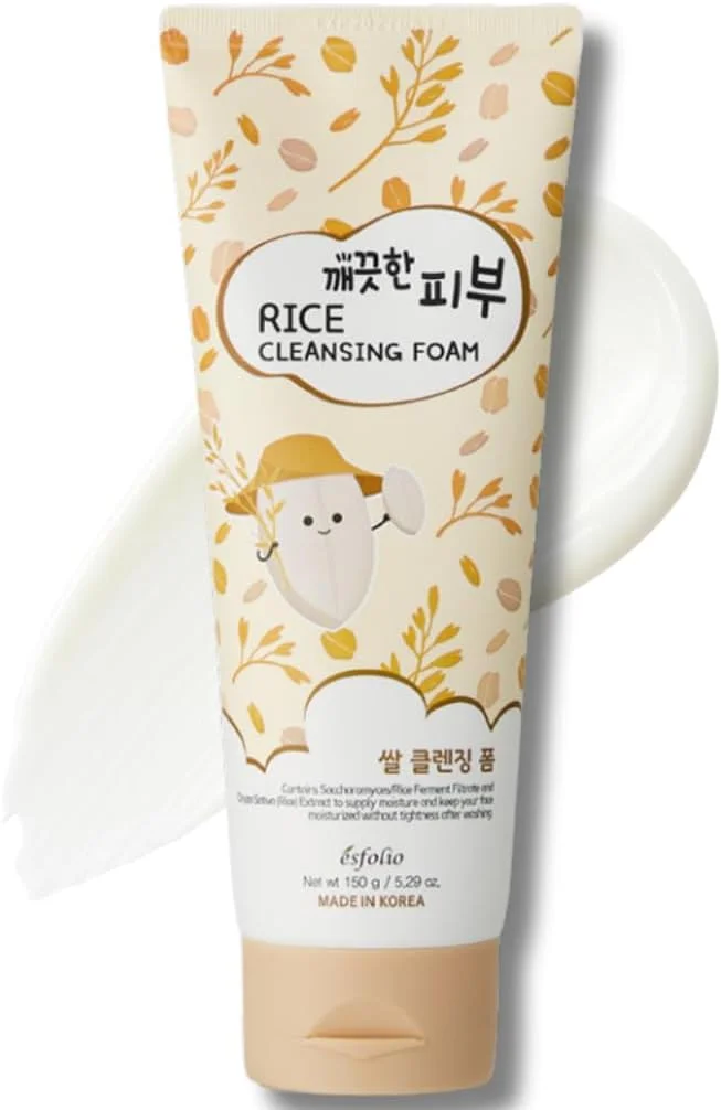 فوم شستشوی صورت برنج اسفولیو – پاک کننده ملایم روزانه صورت با فوم نرم و کرمی – مناسب برای انواع پوست – کمک به از بین بردن آلودگی، چربی و ناخالصی ها بدون ایجاد خشکی (150 گرم)