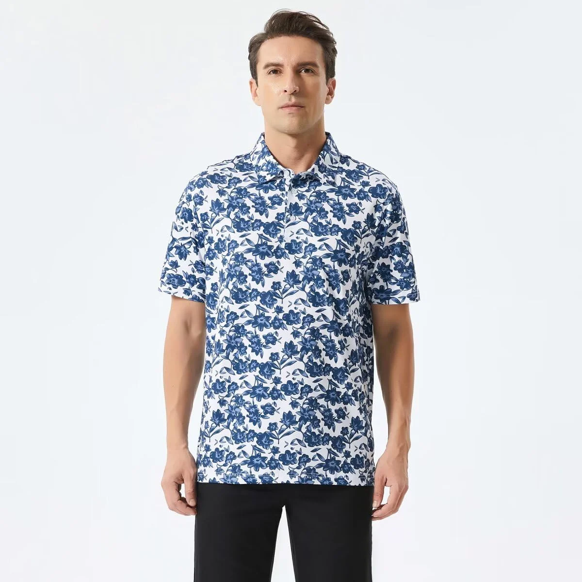پولوشرت های مردانه گلف با آستین کوتاه و طرح چاپی، با قابلیت خشک شدن سریع و جذب رطوبت
