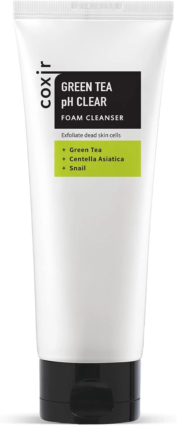 فوم پاک کننده صورت چای سبز کاکسیر، 150 میلی لیتر | فرمولاسیون با pH پایین، لایه برداری ملایم | پاک کننده عمیق منافذ و از بین برنده سلول های مرده پوست