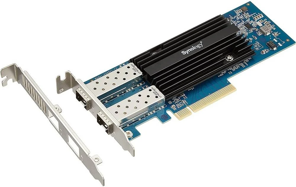 آداپتور دوگانه 25G SFP+ PCIe 3.0 سینولوژی مدل E25G21-F2، دارای 2 پورت SFP28 25G، تجمیع لینک، پشتیبانی از ماژول های SFP+، برای دستگاه های منتخب سینولوژی | E25G21-F2