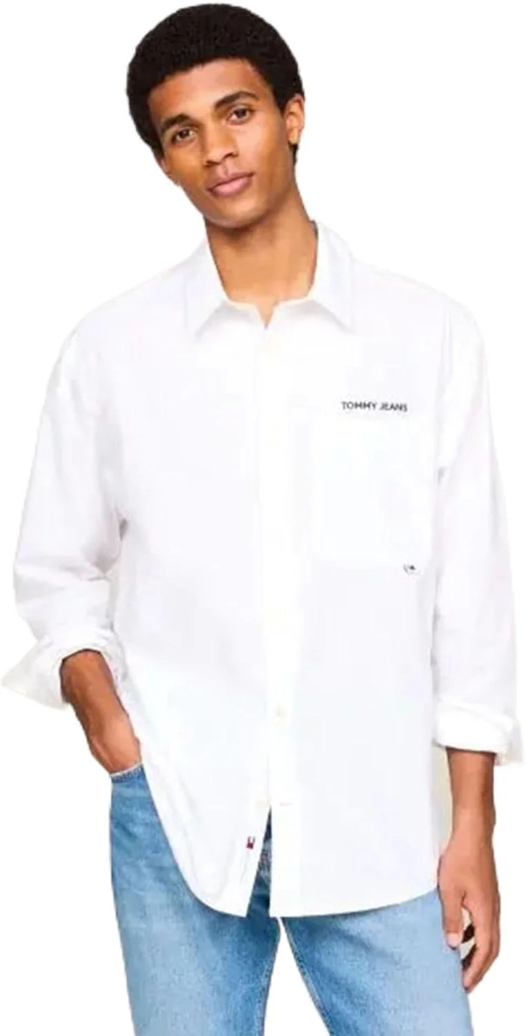 پیراهن مردانه تامی جینز مدل TJM SOLID CLASSICS S سفید سایز L