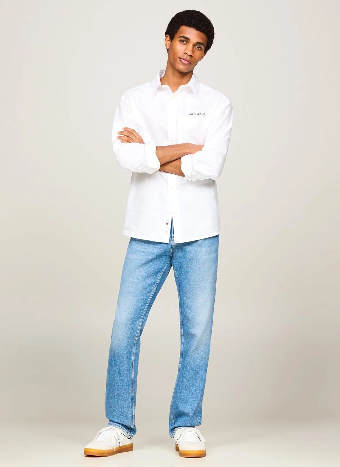 پیراهن مردانه تامی جینز مدل TJM SOLID CLASSICS S سفید سایز L