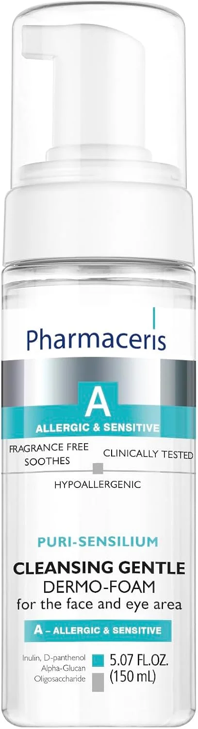فوم پاک کننده ملایم صورت فارماسریز سری A مدل Puri‑Sensilium، ۱۵۰ میلی لیتر – پاک کننده روزانه فاقد صابون پری بیوتیک حاوی د-پانتنول و گلوکام برای پوست های حساس و آبرسانی طولانی مدت فوم پاک کننده ملایم صورت فارماسریز سری A مدل Puri‑Sensilium، ۱۵۰ میلی لیتر – پاک کننده روزانه فاقد صابون پری بیوتیک حاوی د-پانتنول و گلوکام برای پوست های حساس و آبرسانی طولانی مدت
