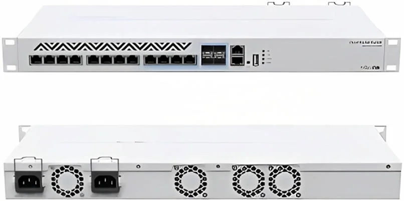 سوییچ شبکه 12 پورت 10G RJ-45 میکروتیک CRS312-4C+8XG-RM، منبع تغذیه دوگانه، ظرفیت سوئیچینگ 240 گیگابیت بر ثانیه، حداکثر توان 60 وات، 1 پورت اترنت 10/100، 4 پورت اترنت/ SFP+ 10G، USB-A | CRS312-4C+8XG-RM سوییچ شبکه 12 پورت 10G RJ-45 میکروتیک CRS312-4C+8XG-RM، منبع تغذیه دوگانه، ظرفیت سوئیچینگ 240 گیگابیت بر ثانیه، حداکثر توان 60 وات، 1 پورت اترنت 10/100، 4 پورت اترنت/ SFP+ 10G، USB-A | CRS312-4C+8XG-RM