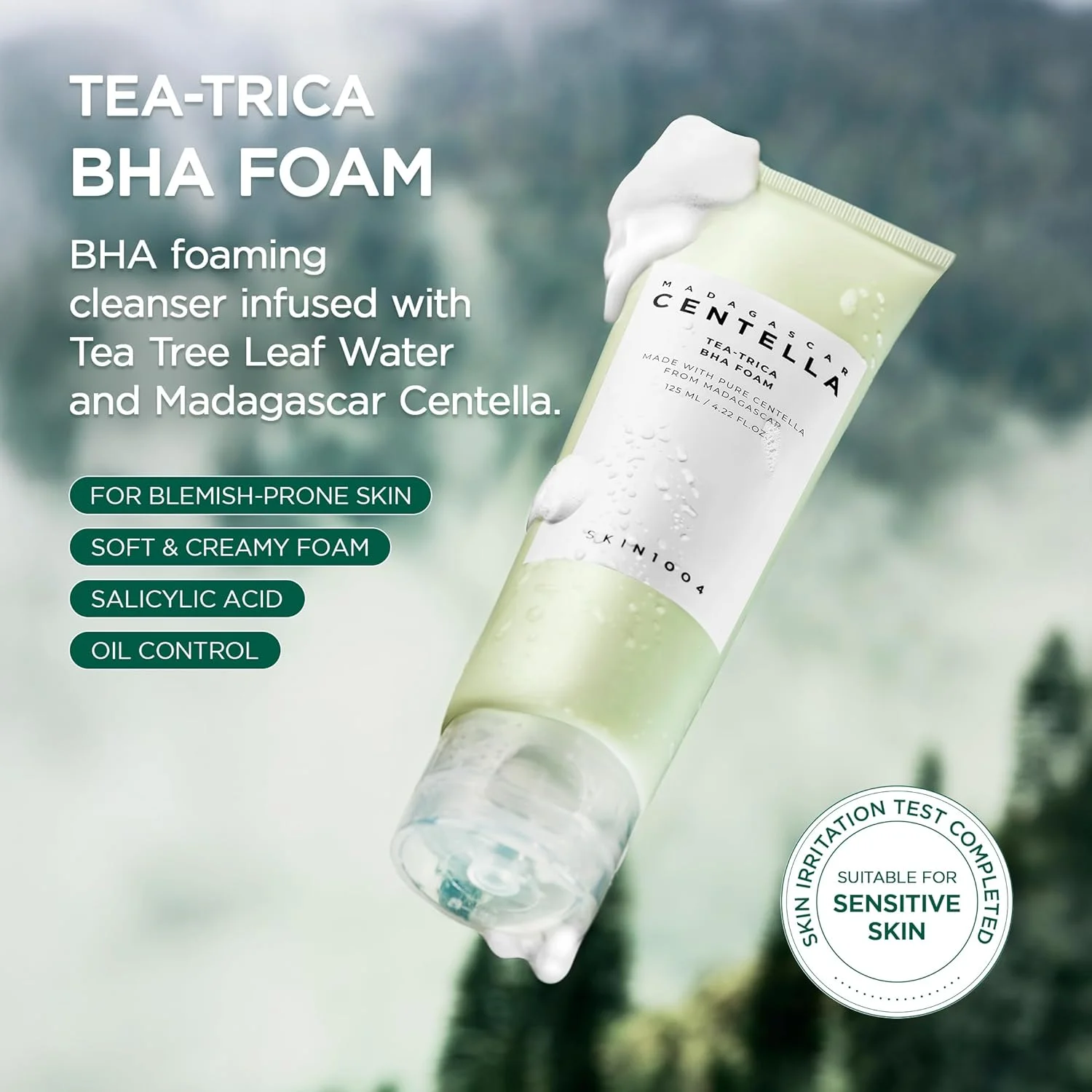 فوم شستشوی صورت SKIN1004 مدل ماداگاسکار سنتلا تی-تریکا BHA حجم 125 میلی لیتر