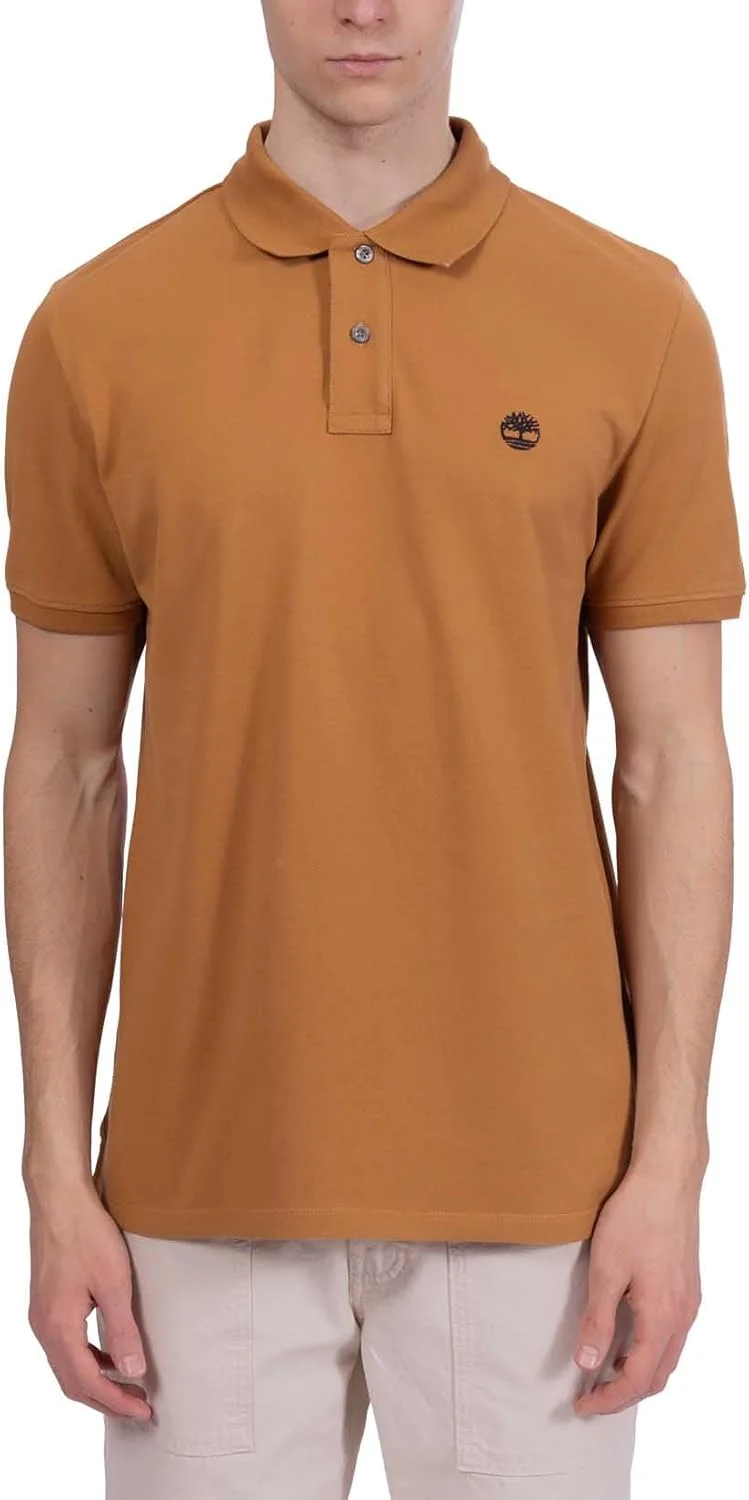 پولوشرت آستین کوتاه مردانه Timberland OYSTER RIVER با لوگوی روی سینه (Regular) زرد