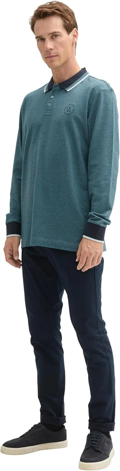 پولوشرت آستین بلند مردانه توم تیلور مدل Basic Piqué