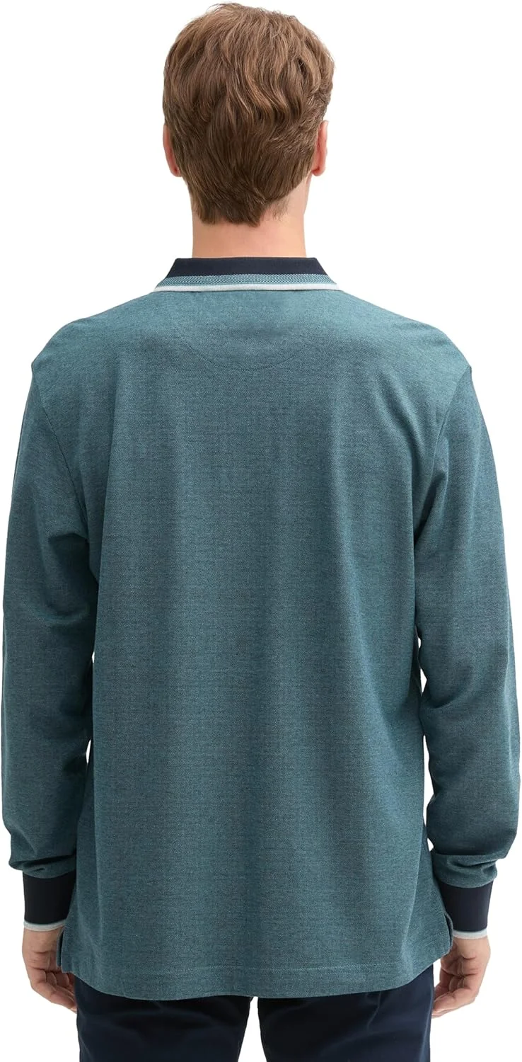 پولوشرت آستین بلند مردانه توم تیلور مدل Basic Piqué