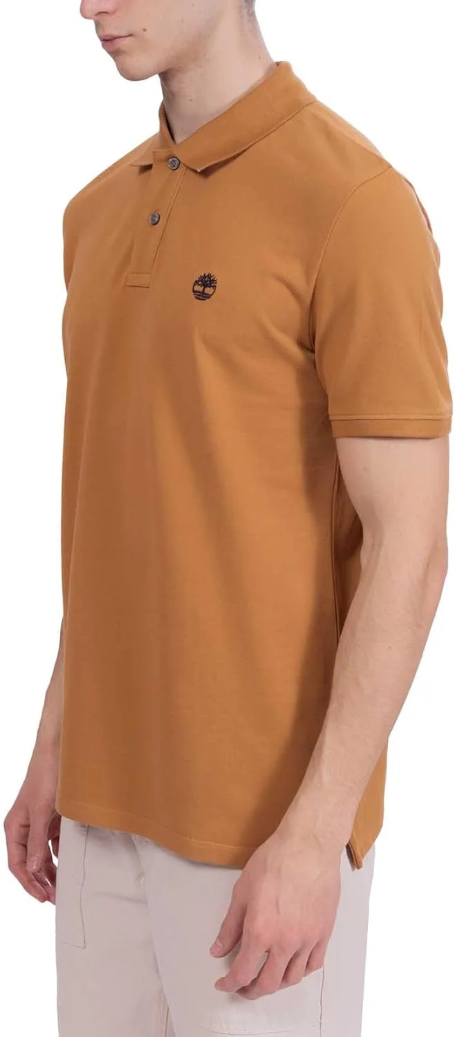 پولوشرت آستین کوتاه مردانه Timberland OYSTER RIVER با لوگوی روی سینه (Regular) زرد