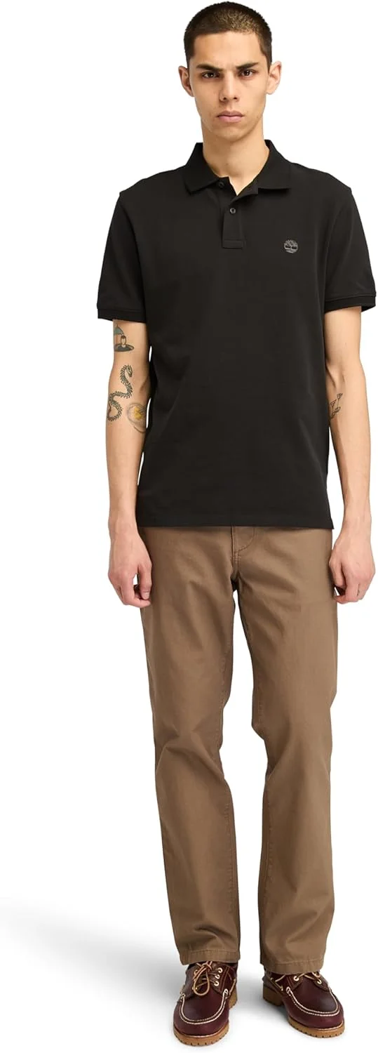 پولوشرت آستین کوتاه مردانه Timberland OYSTER RIVER TFO با لوگوی روی سینه (معمولی) (بسته 1 عددی)