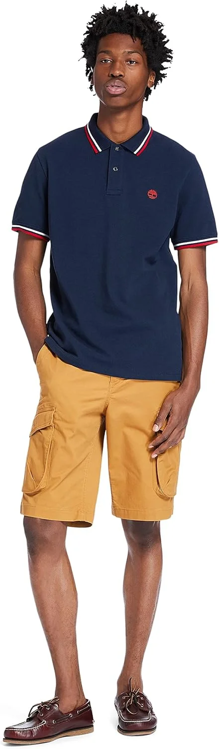 پولوشرت آستین کوتاه مردانه Timberland TFO SS Millers River Elevated Tipped (اسلیم) (بسته 1 عددی)