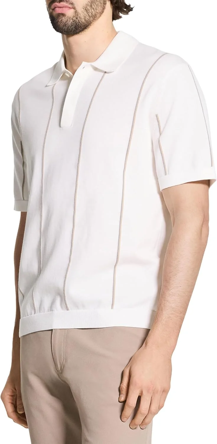 تی شرت پولو آستین کوتاه مردانه تئوری با راه راه V، تهیه شده از پنبه لطیف