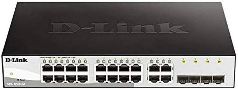 سوئیچ هوشمند تحت وب 20 پورت گیگابیتی D-Link DGS-1210-20 به همراه 4 پورت گیگابیتی SFP