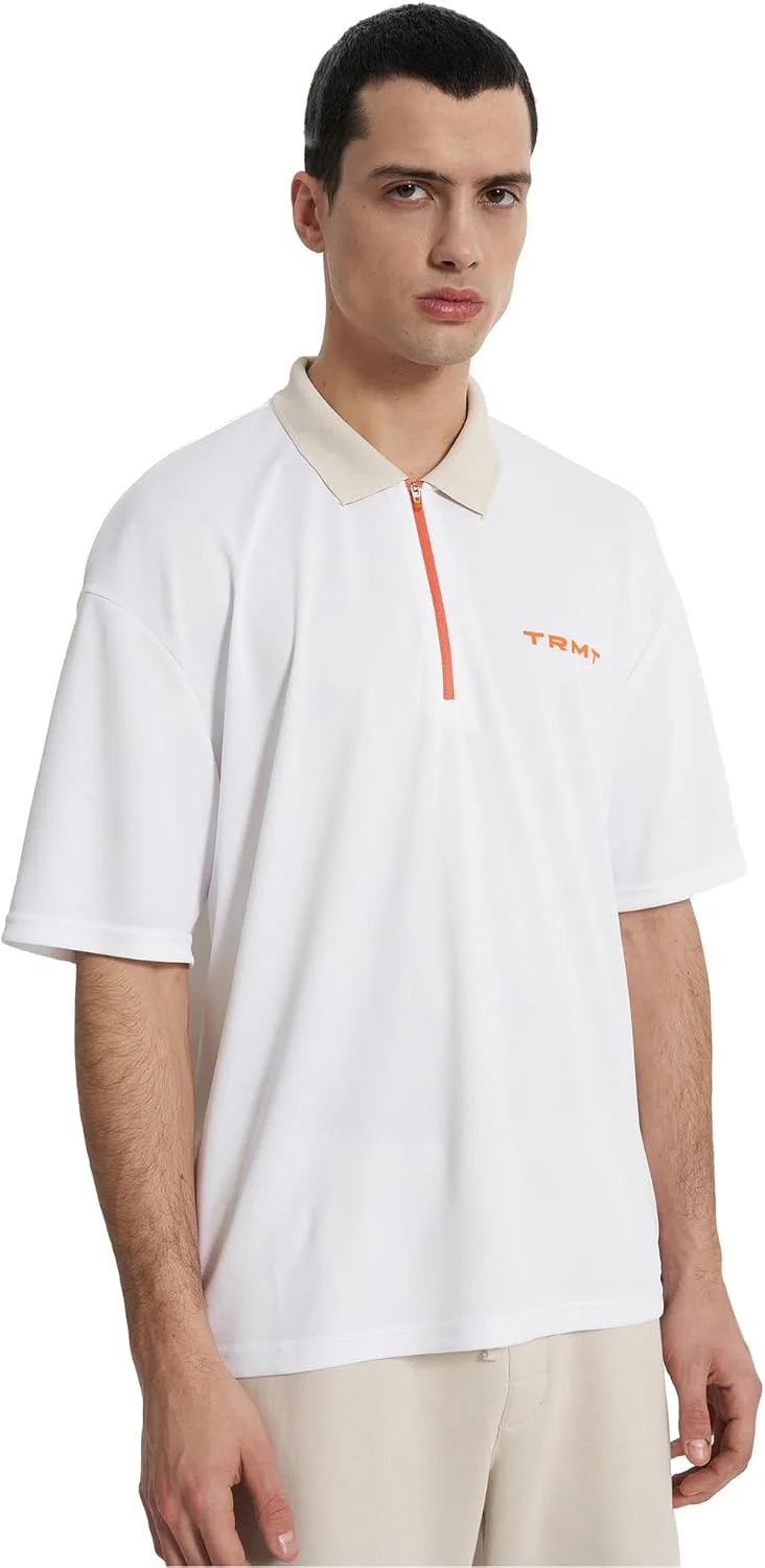 پولوشرت مردانه سفید ترمیت، چندمنظوره و شیک، برش آزاد، پارچه مصنوعی بادوام، مناسب برای فعالیت های روزمره و فضای باز