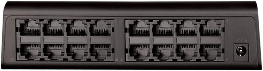 سوییچ رومیزی 16 پورت 10/100 دی-لینک، بدون فن، 16 رابط 100Base-TX، نرخ ارسال 2.38Mpps، مصرف برق 2.69W، اندازه بافر بسته 2MB، ظرفیت سوییچینگ 3.2Gbps، مشکی | DES-1016A