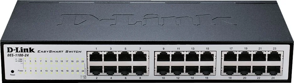 سوئیچ مدیریتی هوشمند 24 پورت فست اترنت دی-لینک | DES-1100-24 با سرعت پردازنده 50 مگاهرتز و حافظه DRAM 8 مگابایت
