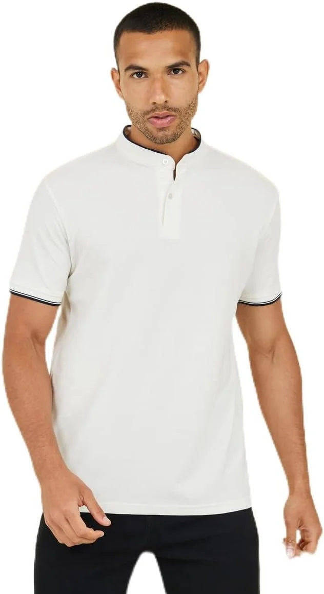 پولوشرت مردانه استایلی با یقه ایستاده و بافت پیکه