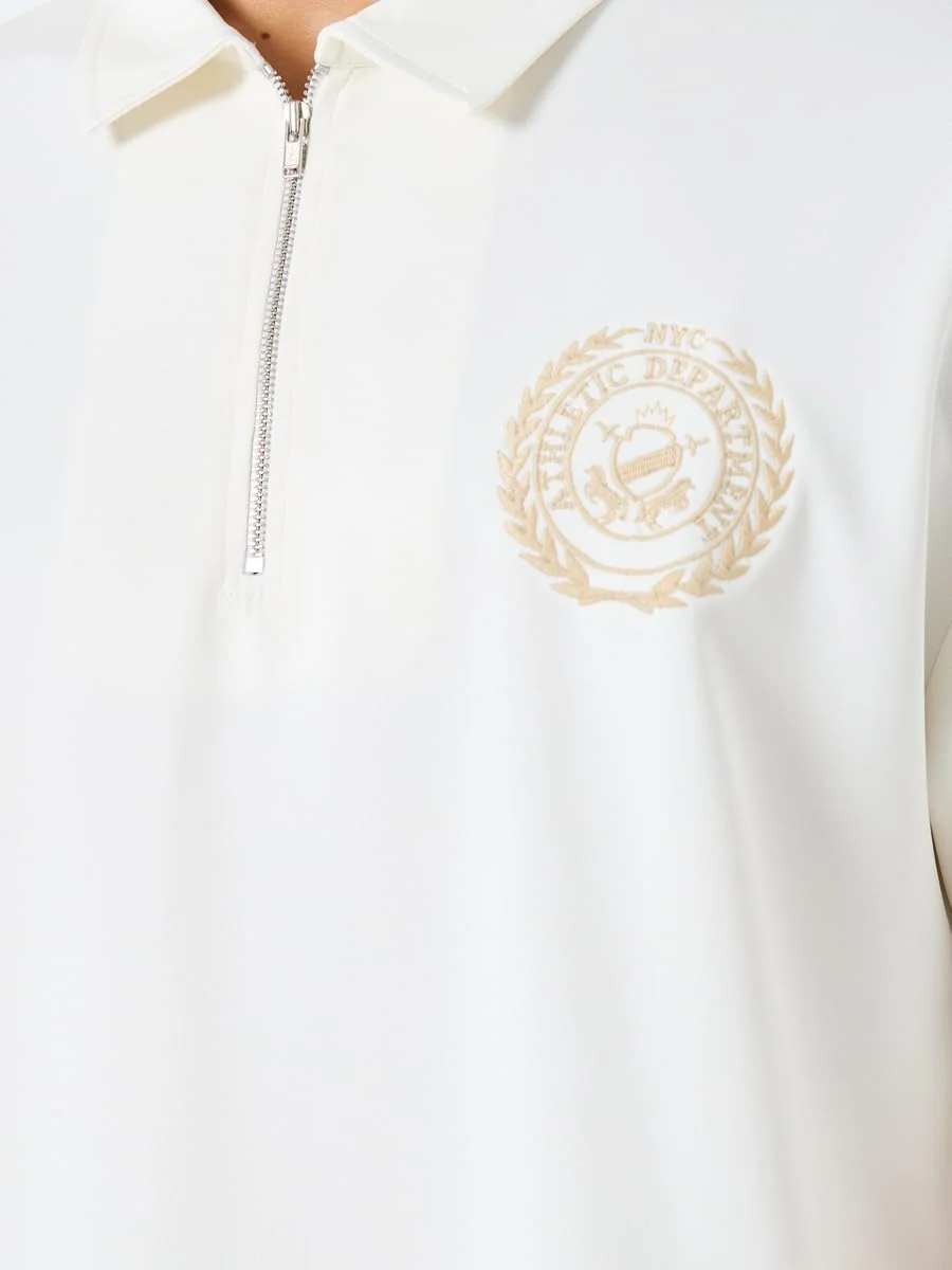 ست تی‌شرت پولو گشاد مردانه استایلی با گلدوزی و شلوار جاگر با فیت آزاد