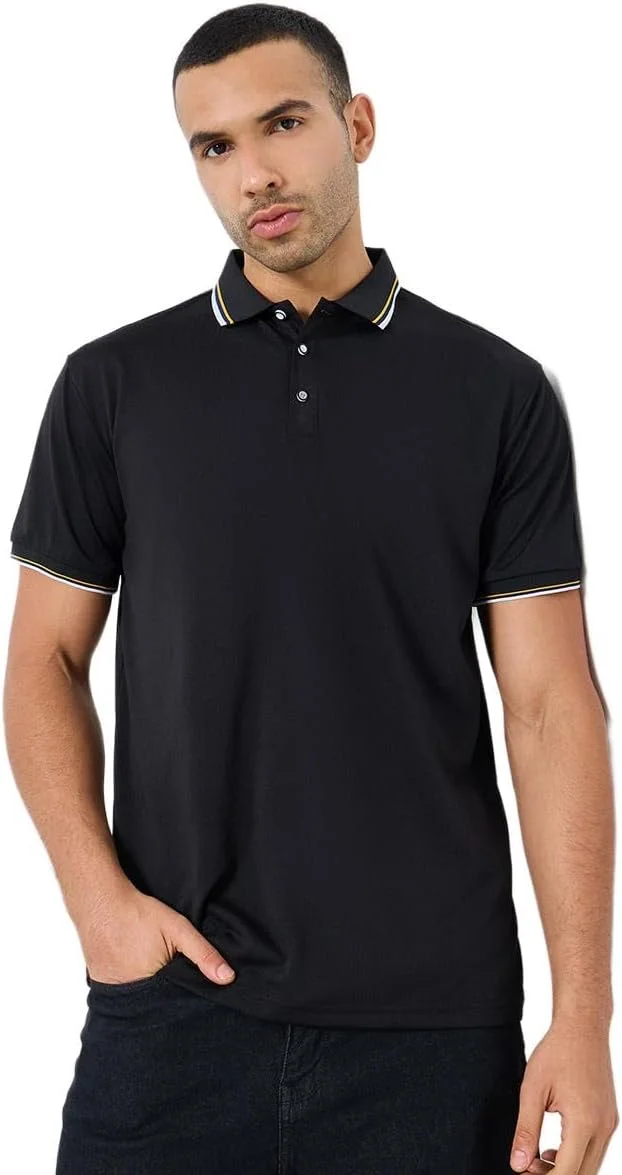 پولوشرت مردانه استایلی، فیت معمولی، با نوارهای متضاد