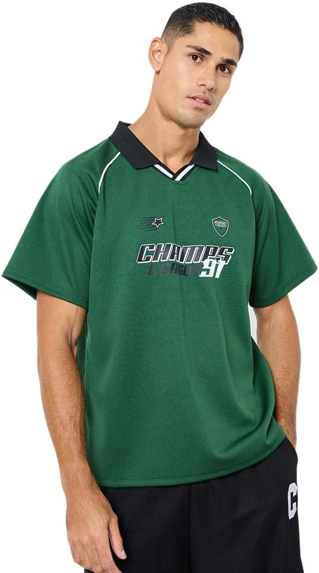 تی شرت پولو مردانه استایلی با طرح نوشته بزرگ