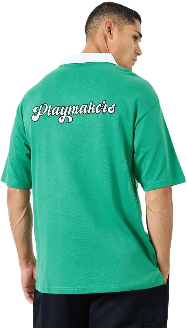 تی شرت پولو مردانه استایلی، گشاد و گلدوزی شده