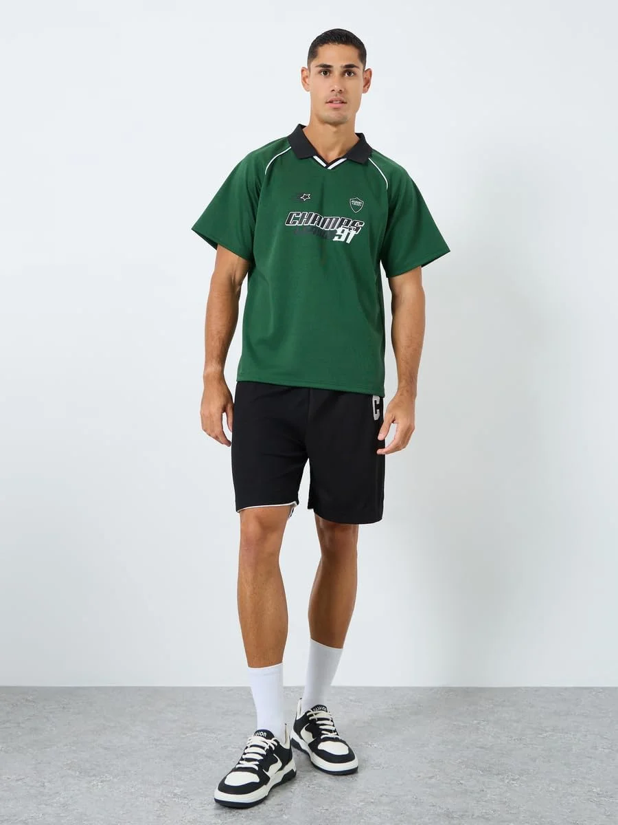 تی شرت پولو مردانه استایلی با طرح نوشته بزرگ