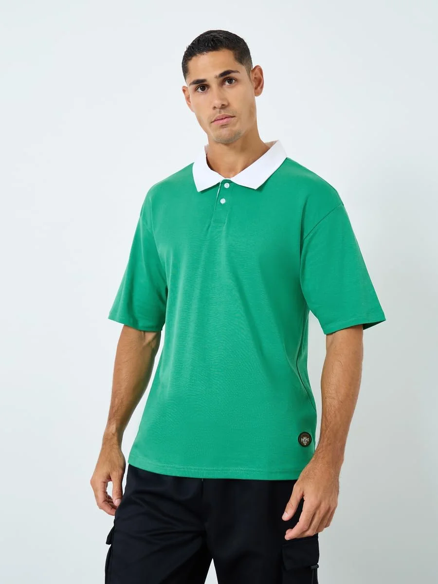 تی شرت پولو مردانه استایلی، گشاد و گلدوزی شده