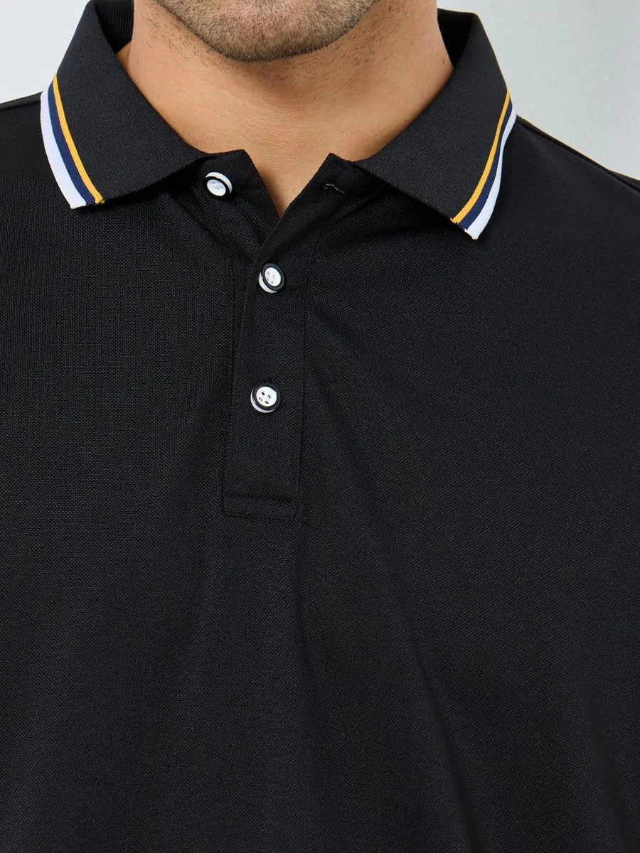 پولوشرت مردانه استایلی، فیت معمولی، با نوارهای متضاد